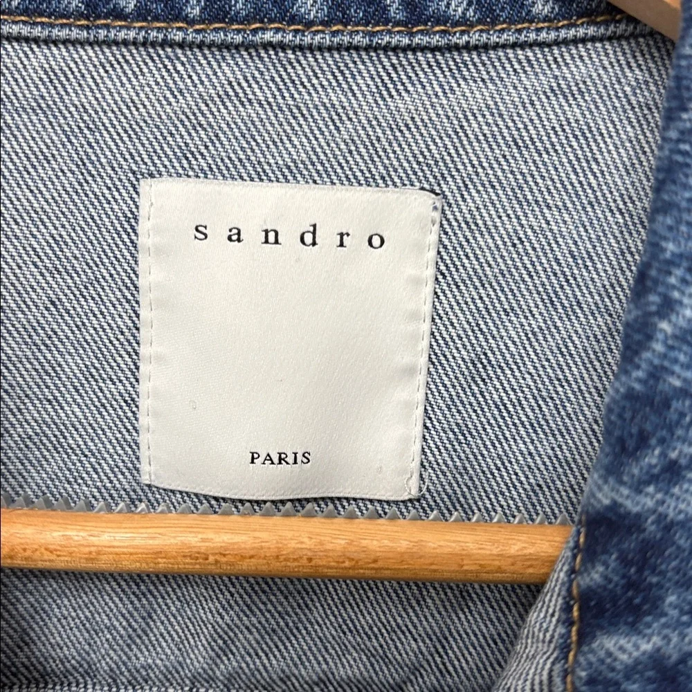 Sandro Denim Plaid Jacket size 36 - Picture 2 of 6